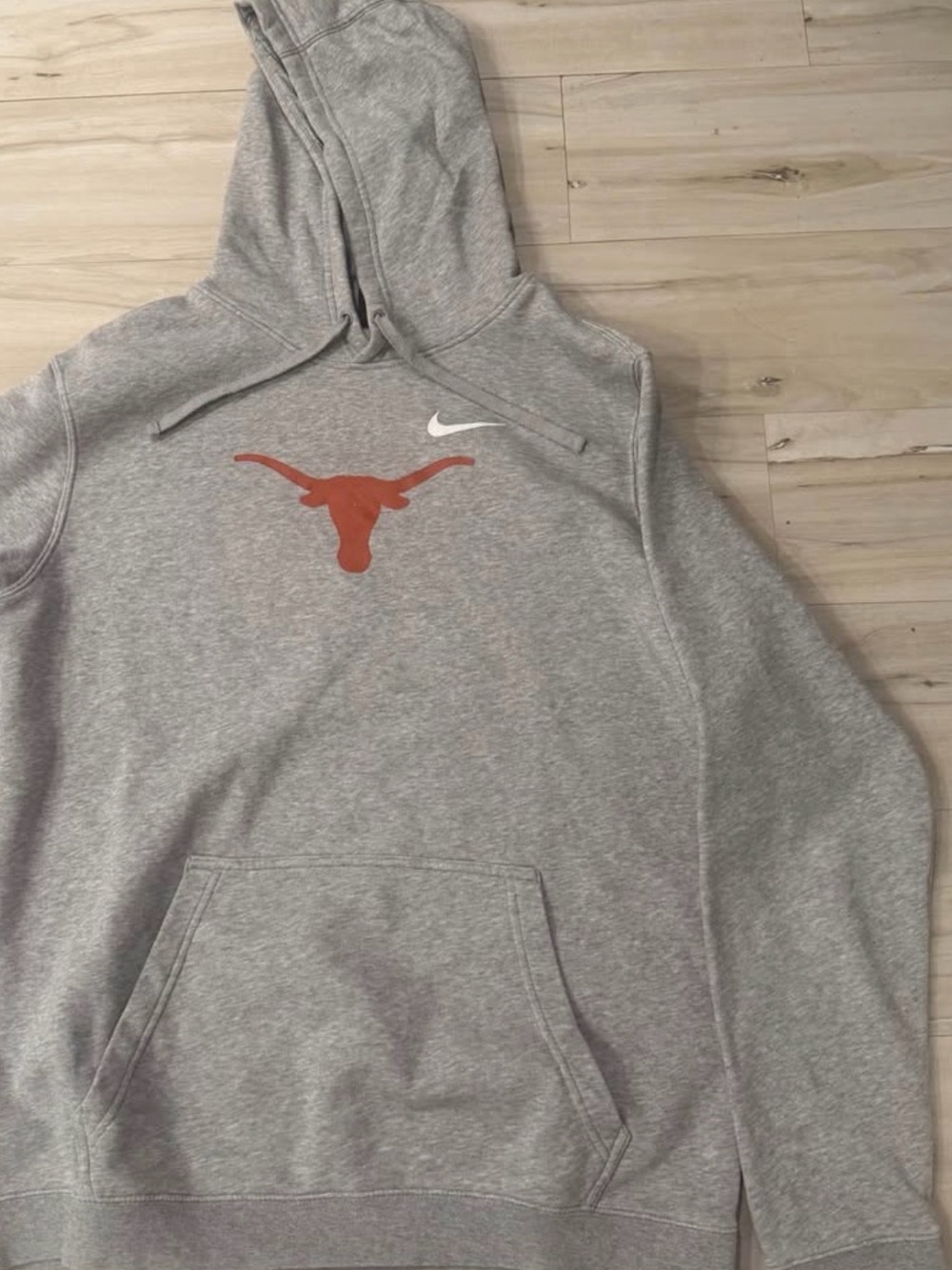Nike Gray Hoodie with Burnt Orange Longhorn Logo